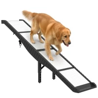PawHut Foldable Dog Car Ramp with Support Leg, Non-Slip TPR Surface, 69" x 15.7", for Small to Large Dogs Up to 220LBS(m-11)