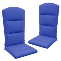 Outsunny Patio Chair Cushion for Adirondack Chairs Replacement Cushion with Back and Ties, Navy Blue(m-11)