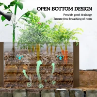 Outsunny 6' x 3' x 2' Raised Garden Bed, Galvanized Planter Box for Growing Flowers, Herbs and Vegetables, Brown(m-6)