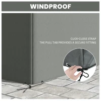 Outsunny Patio Furniture Covers, Waterproof, Windproof Anti-UV 600D Heavy Duty Oxford Fabric Outdoor Furniture Cover for Dining Table Chair Set, 108" x 80" x 35", Charcoal Grey(m-6)