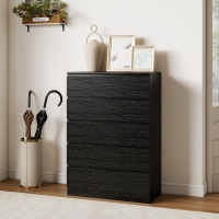 HOMCOM Dresser for Bedroom with 5 Drawers, Modern Chest of Drawers for Living Room, Closet, Hallway, Black