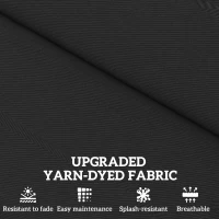 Outsunny 2-Piece Back and Seat Cushion Pillows Replacement, Patio Chair Cushions Set with Ties for Indoor Outdoor, Black(m-4)