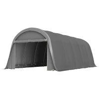 Outsunny 12' x 23.6' Heavy Duty Carport, UPF50+ Portable Garage Car Canopy Tent with Galvanized Frame, Large Door, Dark Gray(m-1)