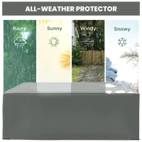 Outsunny Patio Furniture Covers, Waterproof, Windproof Anti-UV 600D Heavy Duty Oxford Fabric Outdoor Furniture Cover for Dining Table Chair Set, 108" x 80" x 35", Charcoal Grey(m-4)