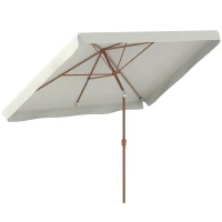 Outsunny Patio Umbrella 118.1" x 78.7" Outdoor Parasol UV50+ Protection in White(m-11)