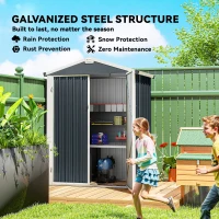 Outsunny 4.4' x 3' Outdoor Storage Shed with Double Doors, Metal Garden Shed for Backyard Patio(m-5)