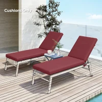 Outsunny 2-Piece Back and Seat Cushion Pillows Replacement, Patio Chair Cushions Set with Ties for Indoor Outdoor, Wine Red(m-10)