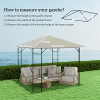 Outsunny 10' x 10' Gazebo Canopy Replacement Cover, Garden Gazebo Roof Replacement, UPF30+, TOP COVER ONLY, Grey(m-3)