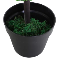 Outsunny Set of 2 Artificial Ball Boxwood Topiary Trees, 44.1" Fake Plants in Pots for Outdoor Indoor Decor, Dark Green(m-10)