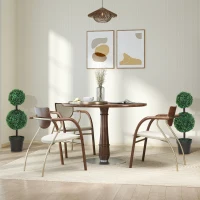 Outsunny 2 Ball Topiary Tree in Pot for Home Decor Set of 2, Artificial Plant for Home Office, Living Room Decor, Dark Green(m-7)