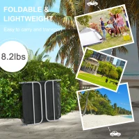 Outsunny Folding Outdoor Lounge Chair Set of 2, Reclining Tanning Chair with 5-Position Adjustable Backrest, Black(m-6)