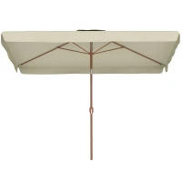 Outsunny Patio Umbrella 118.1" x 78.7" Outdoor Parasol UV50+ Protection in Beige(m-2)