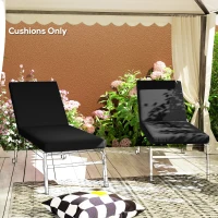 Outsunny 2-Piece Back and Seat Cushion Pillows Replacement, Patio Chair Cushions Set with Ties for Indoor Outdoor, Black(m-7)