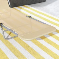 Outsunny Folding Outdoor Lounge Chair Set of 2, Reclining Tanning Chair with 5-Position Adjustable Backrest, Brown(m-9)