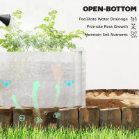 Outsunny Vinyl Raised Garden Bed Kit, 3 x 3 x 1ft Modular Elevated Garden Box with Slotting Legs and Open Bottom, White(m-6)