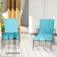 Outsunny Foldable Chaise Lounge Cushion Set of 2, Outdoor Lounge Chair Cushion Set, UPF50+ 200gsm Fabric, 48" x 23", Light Blue(m-7)
