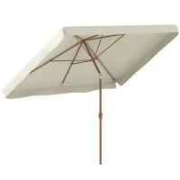 Outsunny Patio Umbrella 118.1" x 78.7" Outdoor Parasol UV50+ Protection in Beige(m-11)