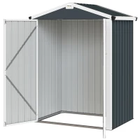 Outsunny 4.4' x 3' Outdoor Storage Shed with Double Doors, Metal Garden Shed for Backyard Patio(m-2)