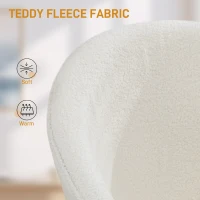 HOMCOM Office Chair, Teddy Fleece Upholstered Vanity Desk Chair, Cream White(m-6)