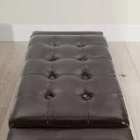 HOMCOM Storage Ottoman Bench, PU Leather Upholstered Bench with Tufted Design, Brown(m-13)