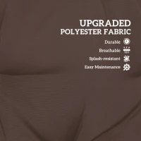 Outsunny Garden Bench Cushion with Backrest, Non-Slip 2 Seater Soft Pad with Ties, Coffee(m-4)