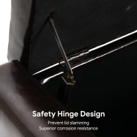 HOMCOM Storage Ottoman Bench, PU Leather Upholstered Bench with Tufted Design, Brown(m-7)