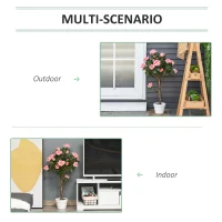 Outsunny 3FT Artificial Plant Pink Rose Floral in Pot, Fake Plant for Home Indoor Decor(m-4)