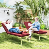 Outsunny 2-Piece Back and Seat Cushion Pillows Replacement, Patio Chair Cushions Set with Ties for Indoor Outdoor, Wine Red(m-6)