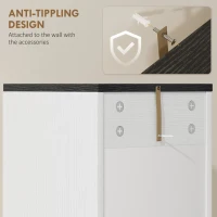 HOMCOM Tall Bathroom Cabinet with 2 Cupboards and Drawer, Slim Bathroom Storage Cabinet with Adjustable Shelves, White(m-6)