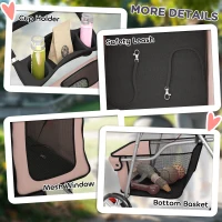 PawHut Pet Stroller for Dogs & Cats, Foldable Dog Stroller with Wheels, Reflective Strips, Brake, Pad and Basket, Coffee(m-9)