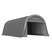 Outsunny 12' x 23.6' Heavy Duty Carport, UPF50+ Portable Garage Car Canopy Tent with Galvanized Frame, Large Door, Dark Gray(m-11)