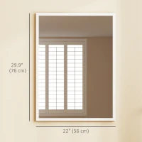 HOMCOM 22" x 30" Bathroom Mirror for Wall, Rectangular Mirror for Living Room, Bedroom, Entryway, White(m-3)