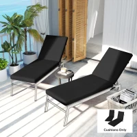 Outsunny 2-Piece Back and Seat Cushion Pillows Replacement, Patio Chair Cushions Set with Ties for Indoor Outdoor, Black(m-8)