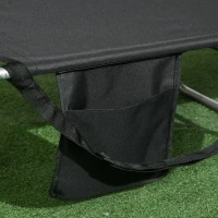 Outsunny Folding Outdoor Lounge Chair, 5-Level Tanning Chair with Face Hole, Side Pocket, Carry Strap for Beach Pool, Black(m-10)