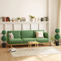 Outsunny 2 Ball Topiary Tree in Pot for Home Decor Set of 2, Artificial Plant for Home Office, Living Room Decor, Dark Green(m-8)