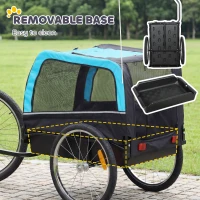 PawHut Dog Bike Trailer, Pet Cart Bicycle Carrier with 20" Air Tires, Quick-Release Wheels, Reflectors, Flag(m-4)