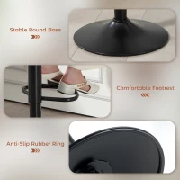 HOMCOM Bar Stools Set of 2, Swivel Barstools with Back, Adjustable Height and Footrest for Kitchen Island, Dining Room, Brown(m-9)