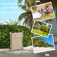 Outsunny Folding Outdoor Lounge Chair Set of 2, Reclining Tanning Chair with 5-Position Adjustable Backrest, Brown(m-6)