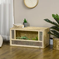 PawHut Wooden Reptile Terrarium with Sliding Door for Chameleon, Lizard, Snake, Frog, Turtle, 31.5" x 15.7" x 15.7"(m-8)