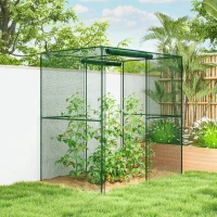 Outsunny 6' x 4' x 6' Crop Cage, Plant Protection Tent with Zippered Doors for Vegetable Garden, Backyard, Green(m-8)