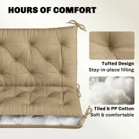 Outsunny 3-Seater Outdoor Bench Swing Chair Replacement Cushions for Patio Garden, Beige(m-5)