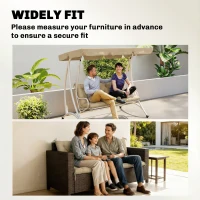 Outsunny 3-Seater Outdoor Bench Swing Chair Replacement Cushions for Patio Garden, Beige(m-9)