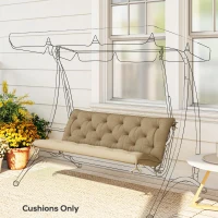 Outsunny 3-Seater Outdoor Bench Swing Chair Replacement Cushions for Patio Garden, Beige(m-1)