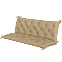 Outsunny 3-Seater Outdoor Bench Swing Chair Replacement Cushions for Patio Garden, Beige(m-2)