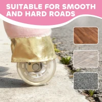 Qaba Ride on Unicorn Toy for Kids 3-5 Years, 29.5 Inch Plush Baby Rocking Horse with Wheels, No Battery Required, White(m-8)