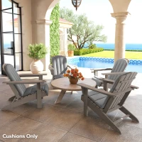 Outsunny Set of 4 Patio Chair Cushions, High Back Adirondack Chair Cushion with Ties, High-Density Foam, Grey(m-7)