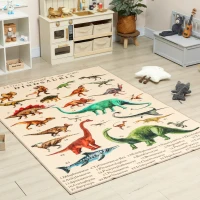 Qaba Large Play Mat 200 x 150 cm, Crawling Mat for Toddlers, Living Room and Bedroom with Dinosaur Pattern(m-8)