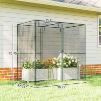 Outsunny 6' x 4' x 6' Crop Cage, Plant Protection Tent with Zippered Doors for Vegetable Garden, Backyard, Black(m-3)