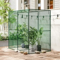 Outsunny 6' x 4' x 6' Crop Cage, Plant Protection Tent with Zippered Doors for Vegetable Garden, Backyard, Green(m-7)