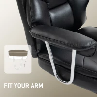 HOMCOM Big and Tall Office Chair, 400 lbs Overstuffed Desk Chair with Shaped Foam, Reclining Backrest, PU Leather(m-9)
